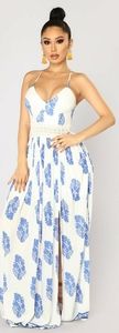 NWT Ivory/Navy Maxi Dress XL